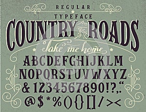 Country roads handcrafted retro typeface photo