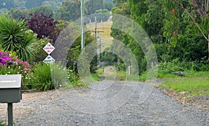 Country roads Victoria, showing a dry road only, thoroughfare