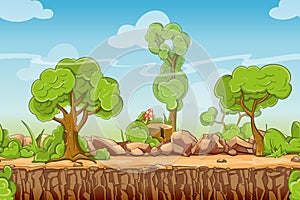 Country seamless landscape in vector cartoon style