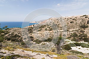 Country seaside landscape on Milos island, Greece