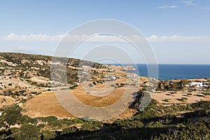 Country seaside landscape on Milos island, Greece