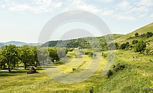 Country side landscape with hills