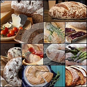 Country Style Wholemeal Rye Bread Loaf Set Collage