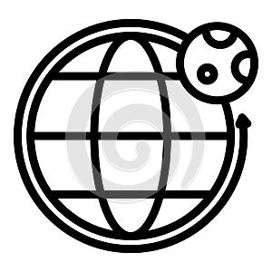 Country time zone icon outline vector. World map