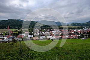 Country village rooftops in Slovakia