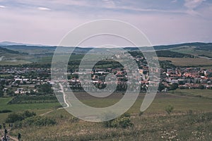 Country village rooftops in Slovakia - vintage retro look