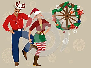 Country-western Christmas background