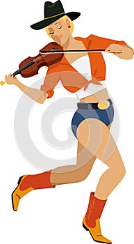 Country-Western fiddler girl