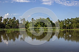 Countryside along Tha Chin river(Maenam Tha Chin), Thailand