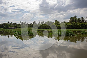 Countryside along Tha Chin river(Maenam Tha Chin), Thailand