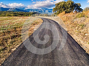 Countryside asphalt road in mountains