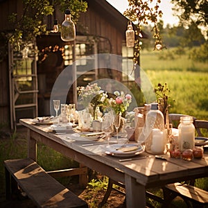 Countryside Chic Dining Setup