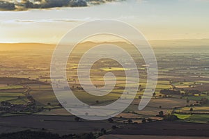 Countryside Fields in Autumnal Sunset Light