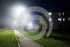 Countryside with fog photo