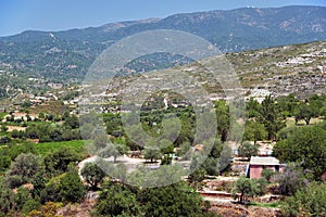 The countryside at the foot of Mount Troodos. Limassol. Cyprus