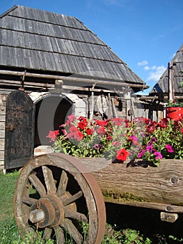 Countryside house and carriage photo