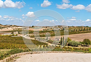 Countryside landscape with the hills of the Campobello of Licata in province di Agrigento, Sicily