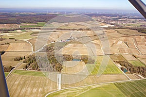 Countryside landscape seen from the sky