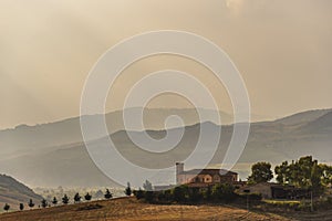 Countryside landscape in Val d`Agri, Basilicata