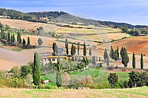 Countryside in Orcia valley near Pienza, Tuscany, Italy