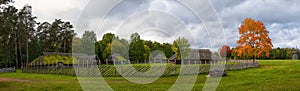 Countryside panorama Rumsiskes etnographic museum Lithuania photo