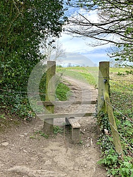 Countryside path with stile