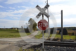 Countryside railroad crossing