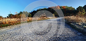 Countryside road in autumn day