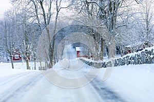 Countryside road in Ohs, VÃ¤rnamo, Sweden