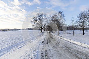 Countryside road in VÃ¤rnamo, Sweden