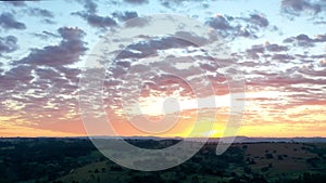 Countryside rural clouds Timelapse. Tropical scenery. Motion at blue sky.