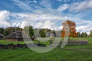 Countryside scene autumn landscape Rumsiskes Lithuania