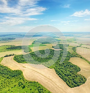 Countryside scenery aerial view