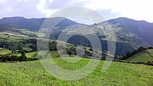 countryside seen from the Miradouro do Pico Longo in Azores photo