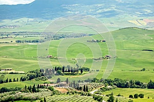 Countryside of Val d`Orcia near Pienza Italy on May 19, 2013