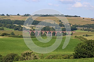 Motorway, railway, old viaduct, Lowgill, Cumbria photo