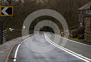 Countryside Village Road Saddleworth Moor Pennines In Manchester