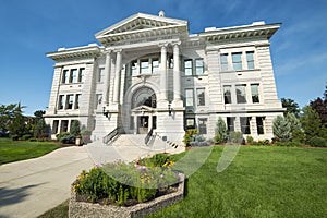 County Courthouse in Missoula, Montana with Flowers photo