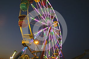 County Fair at night Ferris Wheel on the Midway