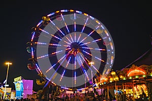 County Fair at night Ferris Wheel on the Midway