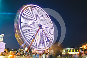 County Fair at night Ferris Wheel on the Midway