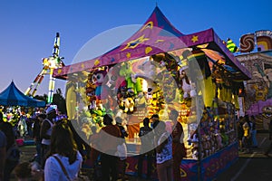 County Fair at night, Games on the midway