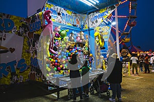 County Fair at night, Games on the midway