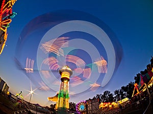 County Fair ride, at night, in motion. Gwinnett County, GA.