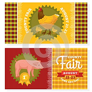 County fair vintage invitation cards