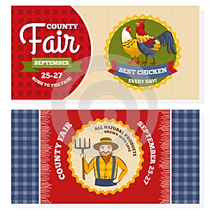 County fair vintage invitation cards