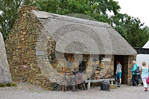 County Kerry, Republic of Ireland, August 15th 2019: A traditional 19th Century thatched Cottage at the Kerry Bog Village Museum
