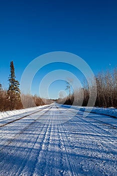 County road E in Merrill, Wisconsin after a snow storm