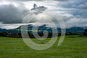 COUNTY SLIGO, IRELAND - AUGUST 25, 2017: Carrowmore Megalithic Cemetery in Sligo, Ireland