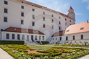 County yard Bratislava Castle landmark of slovakia